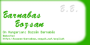 barnabas bozsan business card
