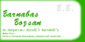 barnabas bozsan business card